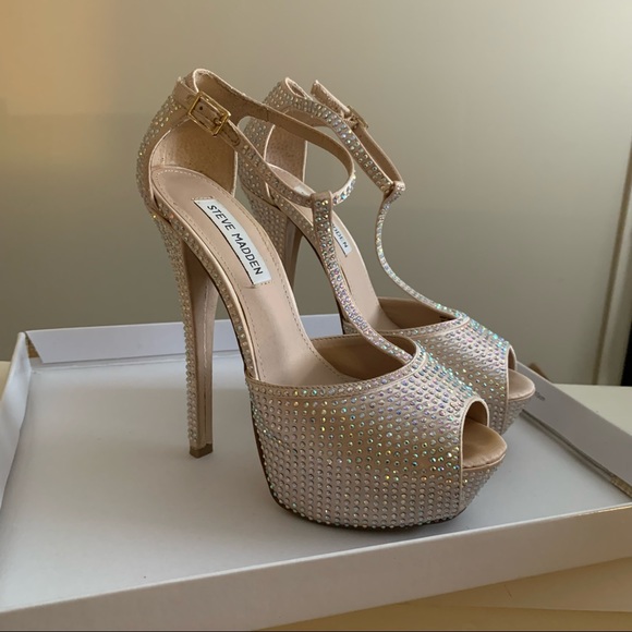 Steve Madden Rhinestone Platform Heels - Picture 1 of 8